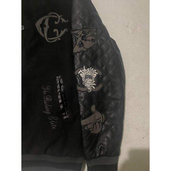 Crooks and Castles All Black Medusa Varsity Bomber Jacket Size Large - Picture 4 of 7
